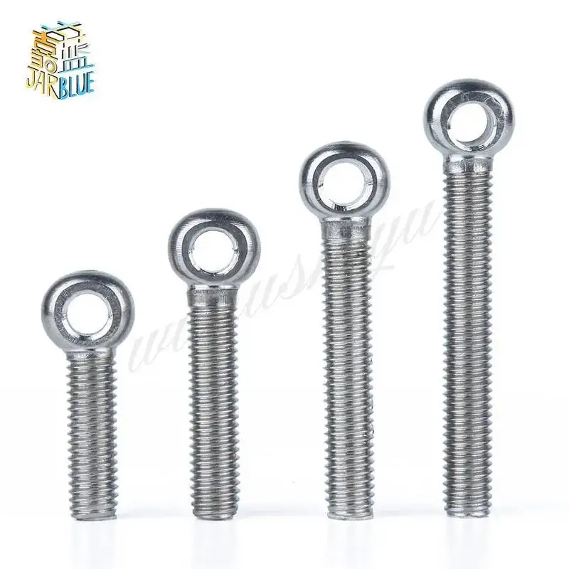 5PCS M6 304 Stainless Steel Metric Thread Wing Hinge Screw Eye Bolt Stud Articulated Anchor Bolt Fasterner
