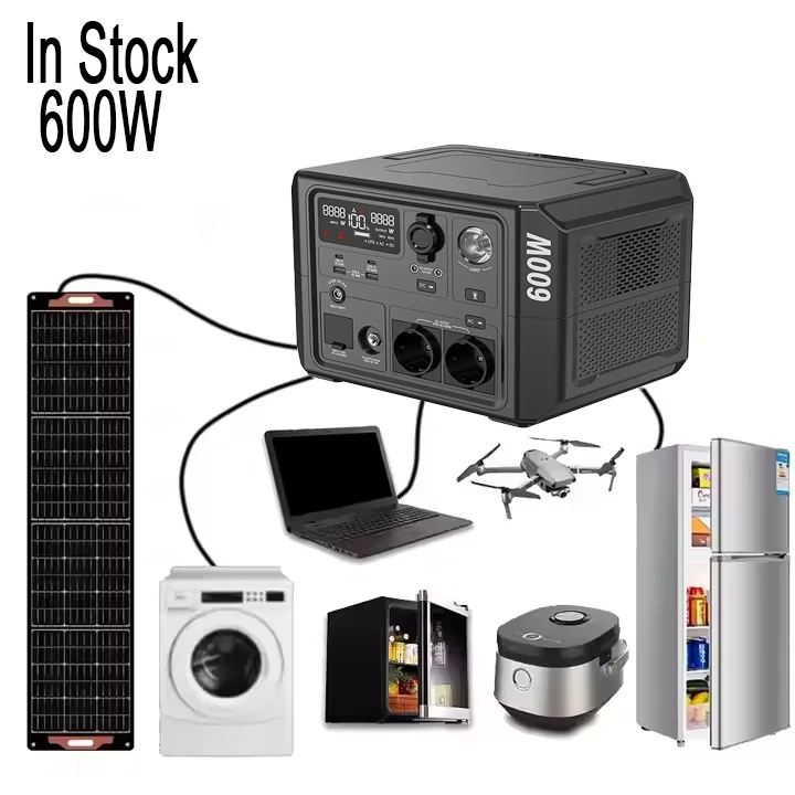 Wholesale Portable Electric Power Station 600W Backup Power Supply External Battery LiFePO4 Pure Sine Wave RV Port PD100W 12V DC
