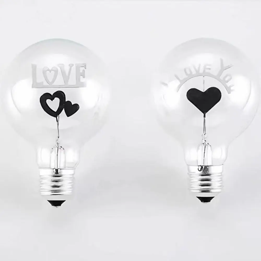 

Small Rose Flame Light Bulb Heart Love Art Light Bulb Atmosphere Screw Holder Creative Night Lamp Festival