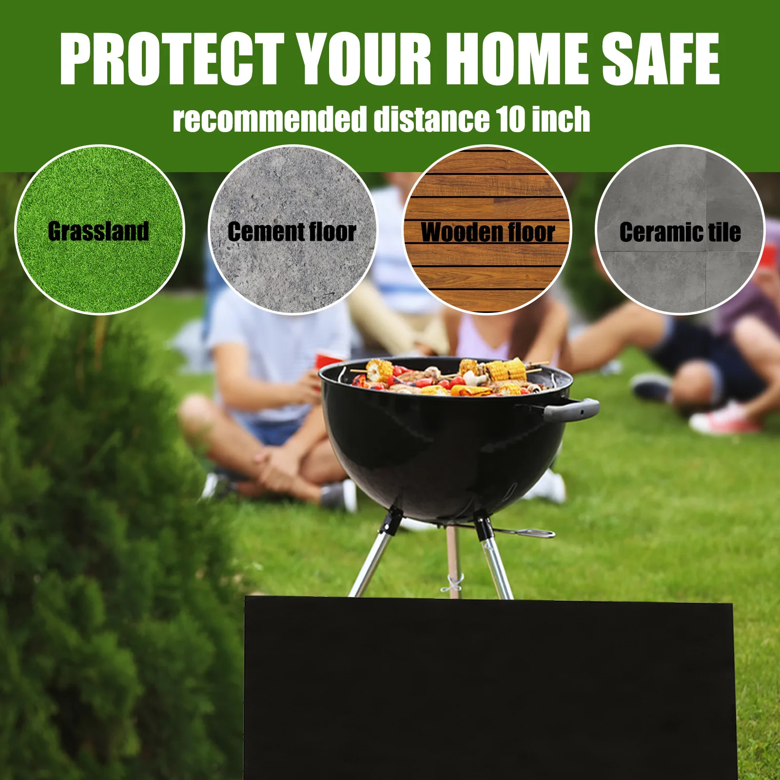 

YEGBONG 39*60 Inchs Outdoor Camping Fireproof Cloth Picnic Barbecue Insulation Mat Flame Retardant High Temperature Fire Blanket