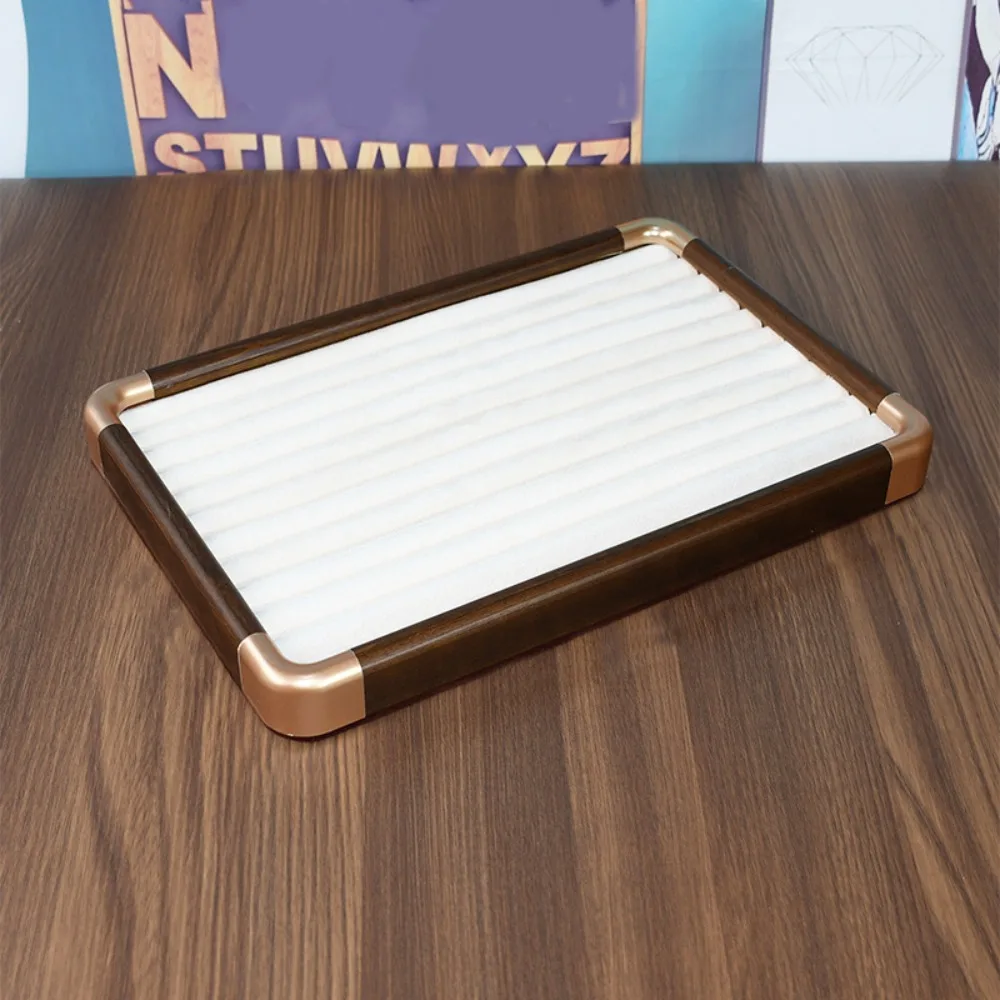 

Velvet Wooden Jewelry Tray Large Capacity Earrings Rings Jewelry Organizer Storage Box Necklaces Bracelets