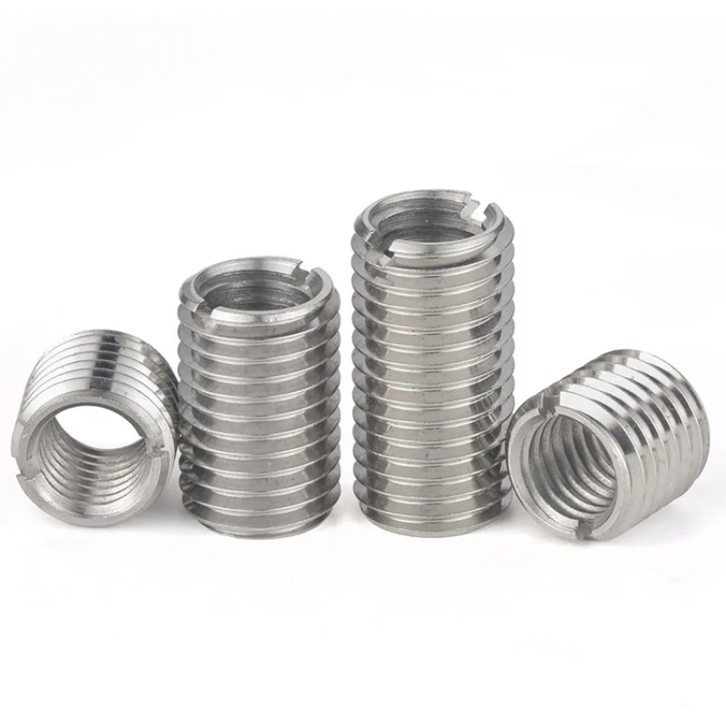 304 Stainless Steel Inside Outside Thread Slotted Adapter Screw M2~M10 Wire Thread Insert Sleeve Conversion Nut Coupler Convey