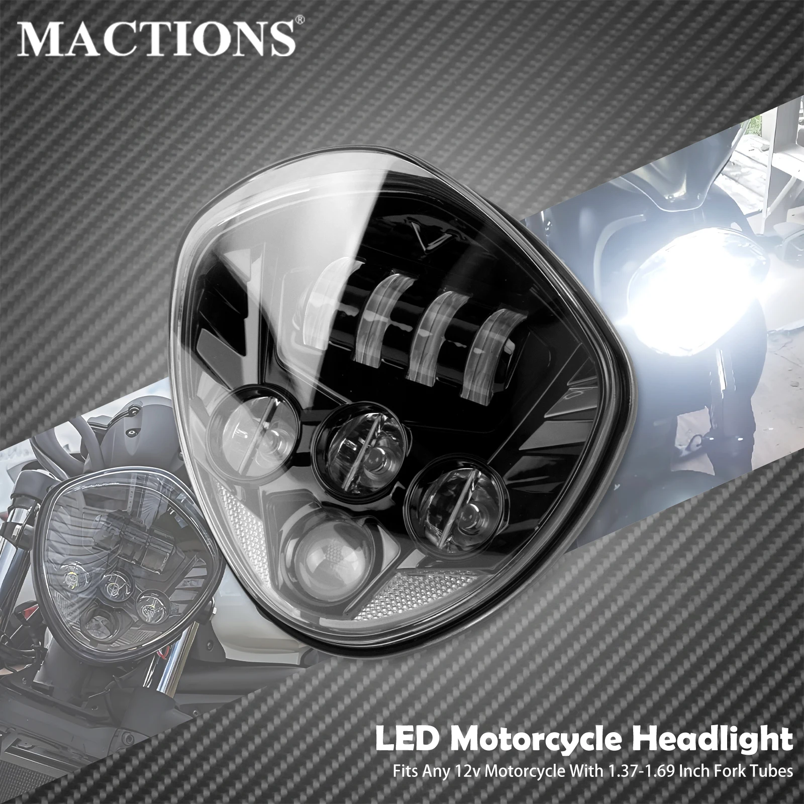 

Motorcycle Universal Headlamp LED Front Headlight High Low Beam Lamp Fit For Harley Touring Dyna Softail Sportster For Yamaha