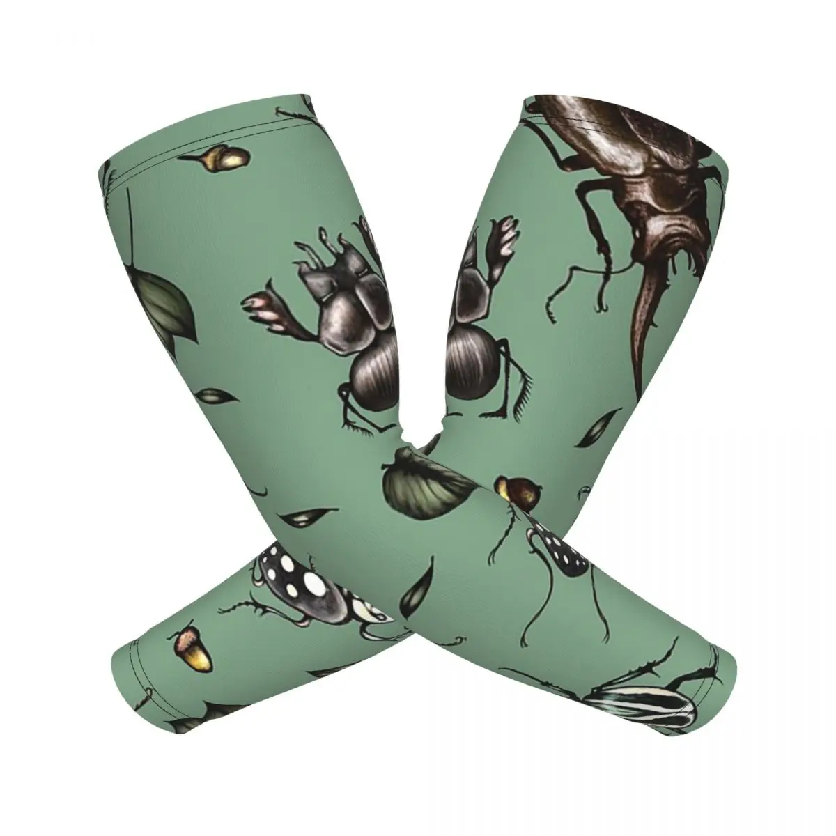 نمط خنفساء ملون - مجموعة الحشرات بأكمام أذرع تبريد للرجال والنساء للحماية من أشعة الشمس فوق البنفسجية وتغطية الوشم الرياضية وركوب الدراجات #2