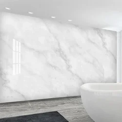 Moderne Einfache Weiß Marmor Tapete PVC Selbst-Klebstoff Wasserdicht Badezimmer Hintergrund Wandbild 3D Marmor Wand Aufkleber Fresken