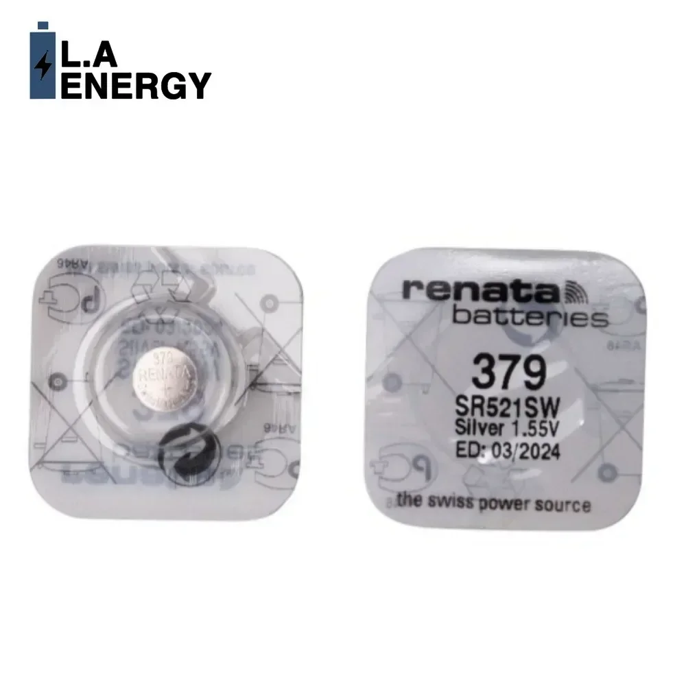 2PCS Renata 379 SR521SW AG0 D379 SR63 V379 1.55V Silver Oxide Watch Battery for Calculator Remote Button Cell Swiss Made