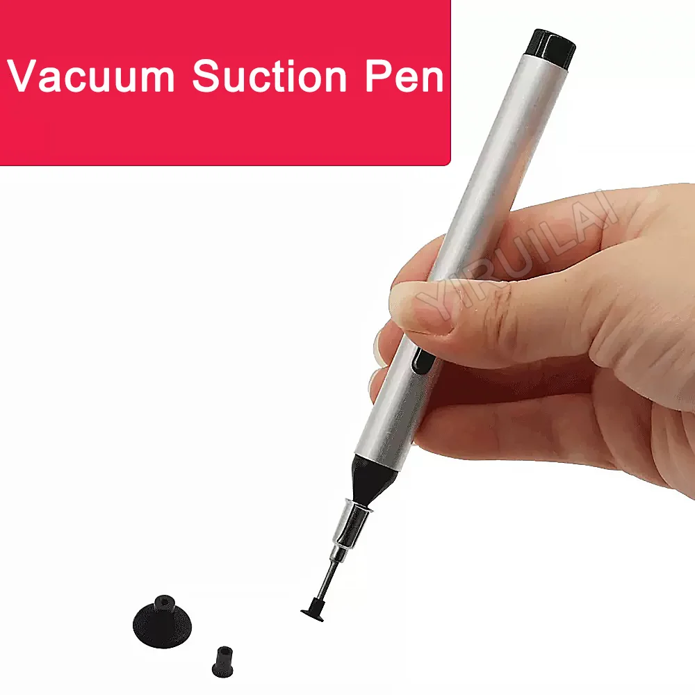 

Vacuum Sucking Suction Pen Remover Sucker Pump IC SMD Tweezer Pick Up Tool Solder Desoldering Tools with 3 Suction Head