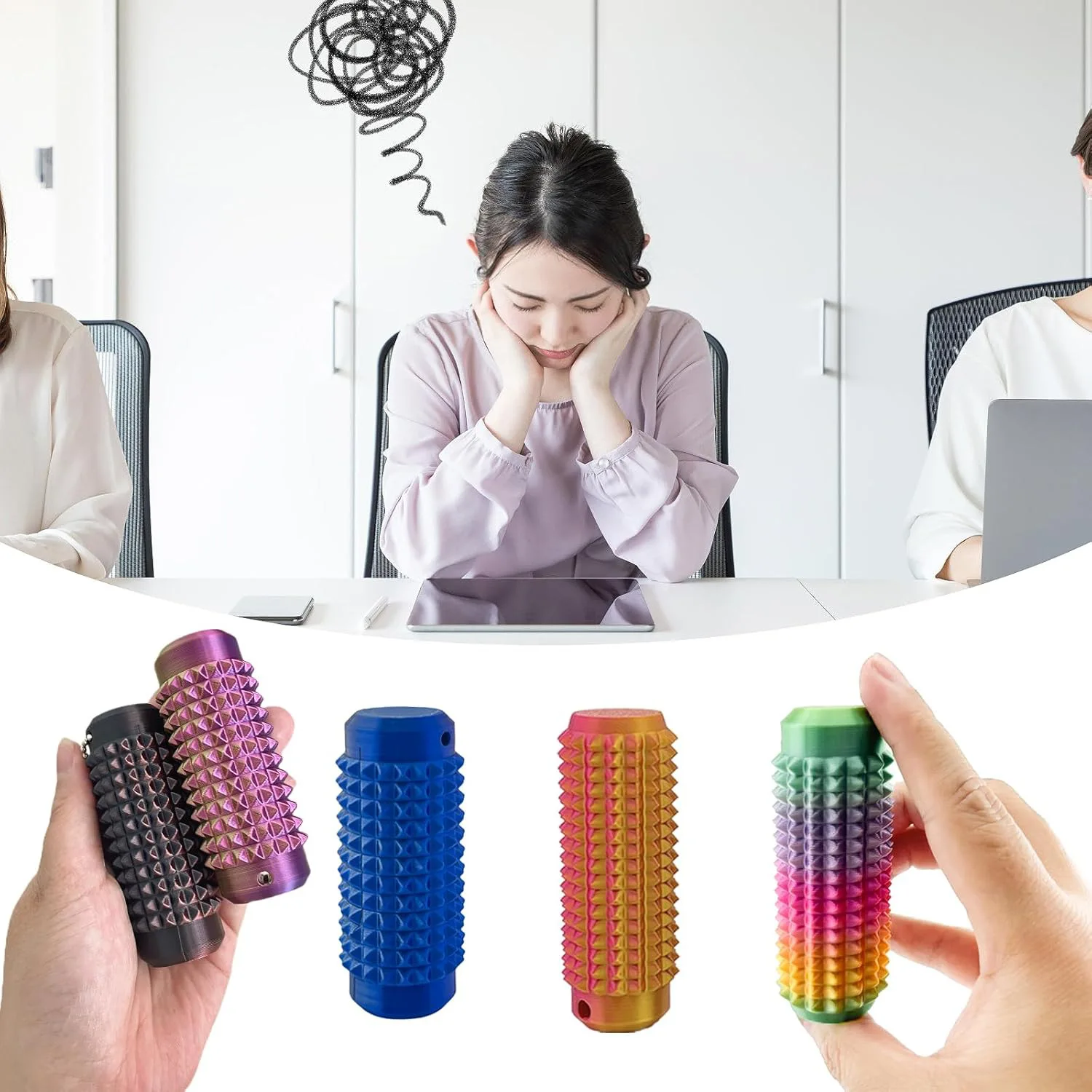 3D Fingertip Stress Relief Massage Key Chain, A Stress-Relieving Wonder Tool With a Sharp Small Grip, An Anxiety Relief Tool