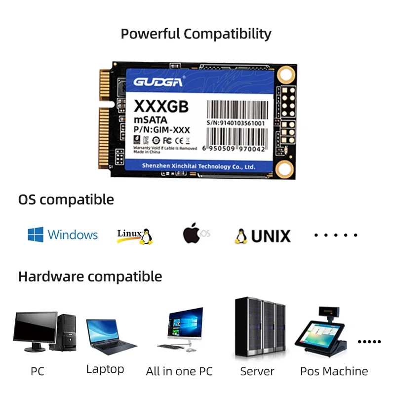 Gudga msata mini sata ssd 512 gb 128 gb 256 gb 1 tb 2 tb sataiii interno mini sata unidade de estado sólido para laptop eth unidade ssd unidade ssd para laptop disco rígido unidade ssd para unidades de computador SSD