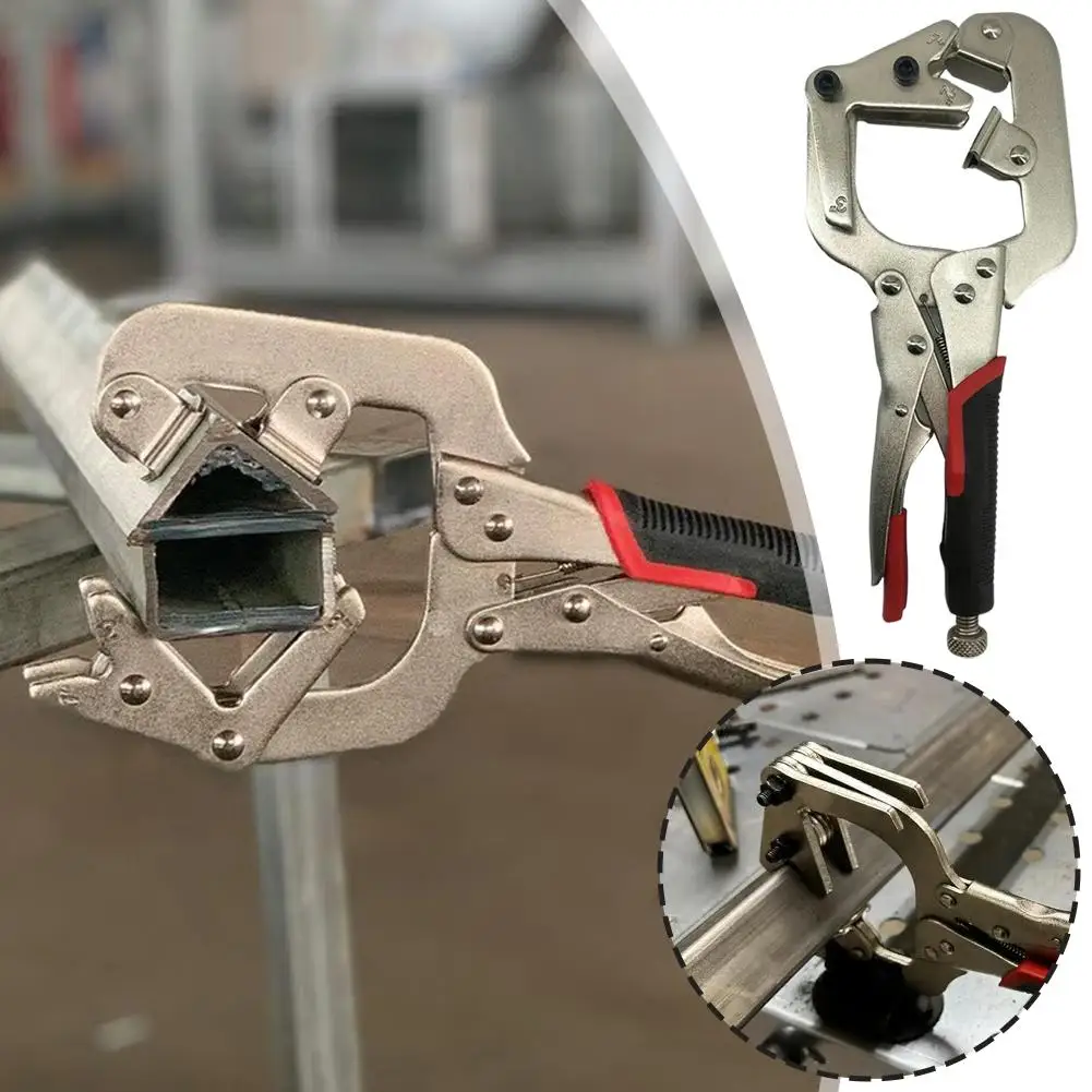 

10-Inch Welding Pipe Plier Clamp Fast Release C-Clamp with Locking V-Pads Large I2P0