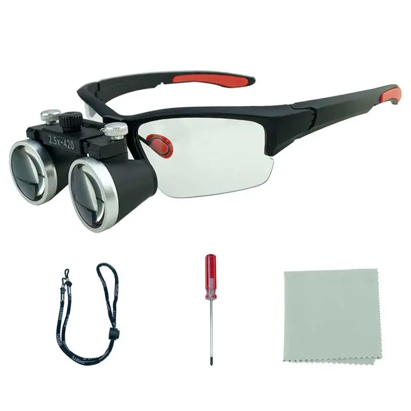 Dental Loupes 3.5x2.5x 320-420mm Goggles Lab Medical Magnifier Dentists Surgical Optical lens magnifying glass Black