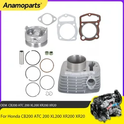 63.5mm Big Bore Motorcycle 196cm³ ATV Accesories Parts Engine Cylinder 200CC Piston Kit For Honda CB200 ATC 200 XL200 XR200 XR20