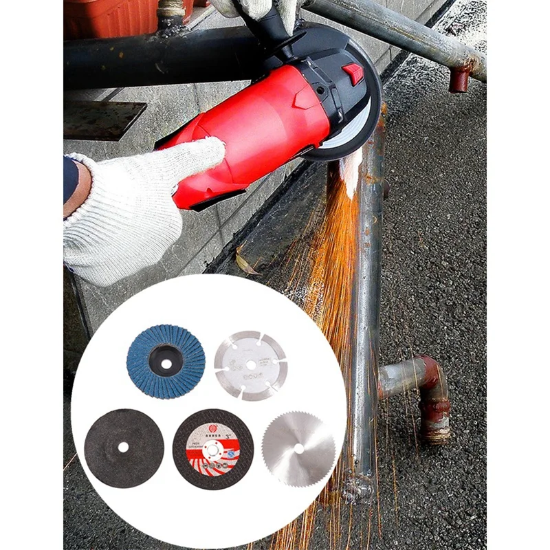 5Pcs 75Mm Cutting Disc For 10Mm Bore Angle Grinder Metal Circular Saw Blade Flat Flap Grinding Wheel Milling Tool