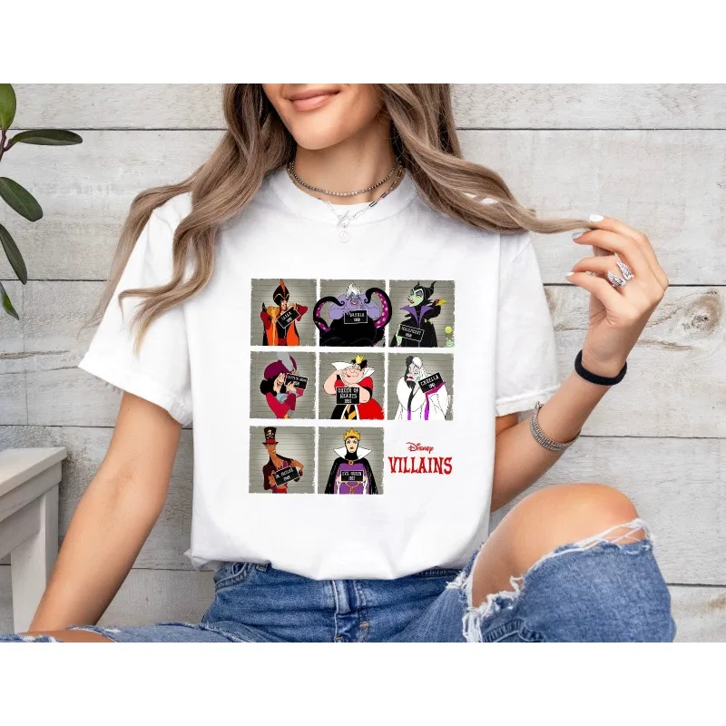 Disney Villains, Bad Girls, Bad Boys, Ladies' T-shirts, All Season Men's and Women's Pure Cotton Casual Fashion Clothing