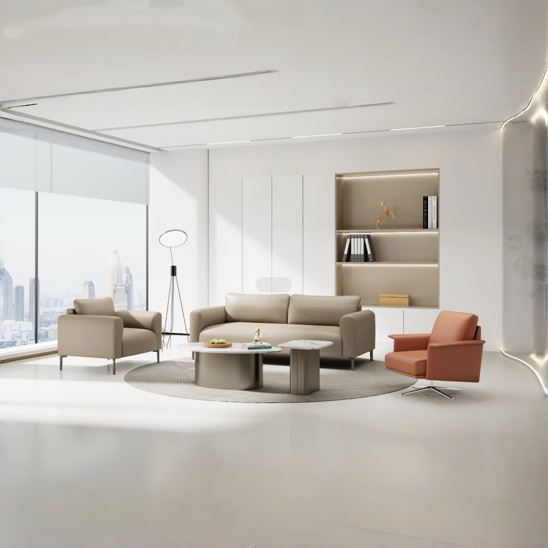xx-Modern Simple PU Leather Office Sofa and Coffee Table Set for Home Office and Living Room^