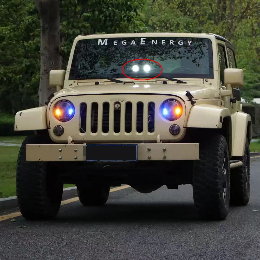 

Lantsun LED6517 Car Interior Spotlights Aluminum Alloy Windshield High Beam for Jeep for Wrangler JK/JL/JT