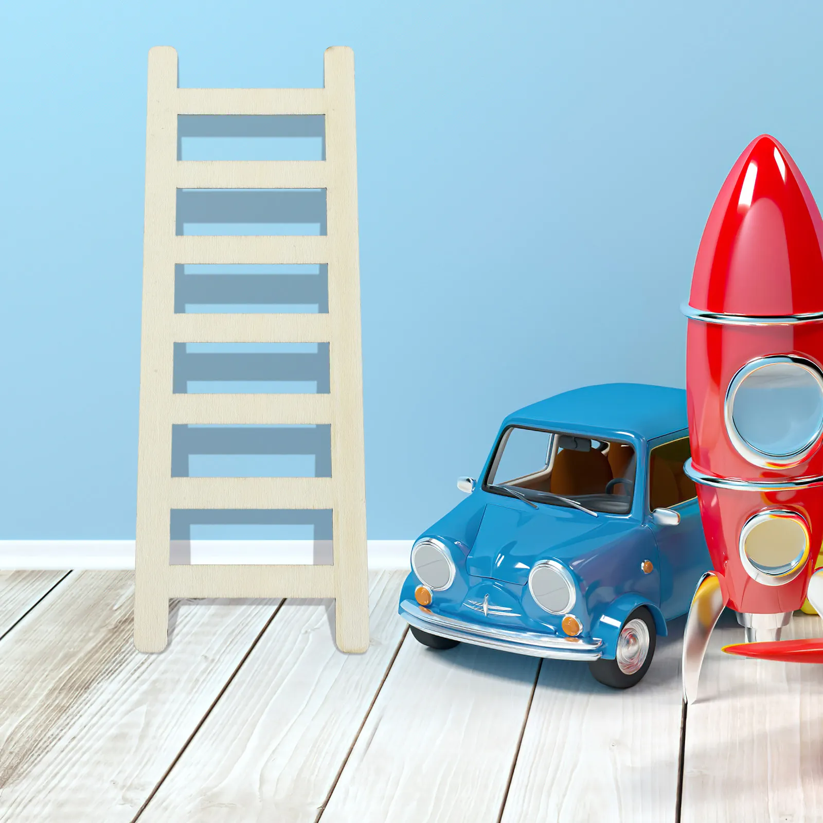 

20Pcs Wooden Miniature Ladder for Mini House Decoration Natural Smooth Wood Tiny Furniture Landscape Ornament Dollhouse