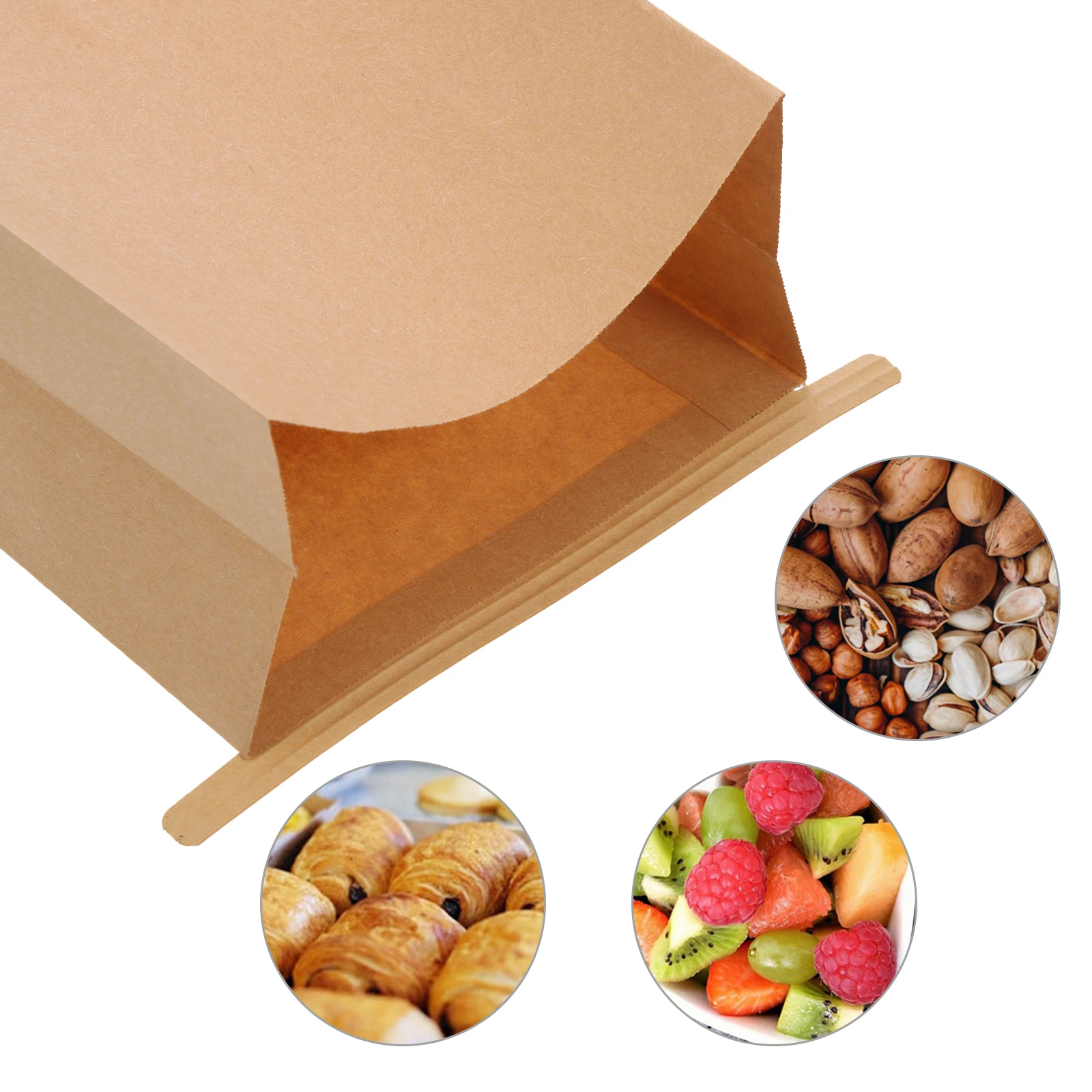

100pcs Grease Proof Kraft Paper Bags Window for Cookies Snacks Bakery Treats Candy Packaging Reusable Party
