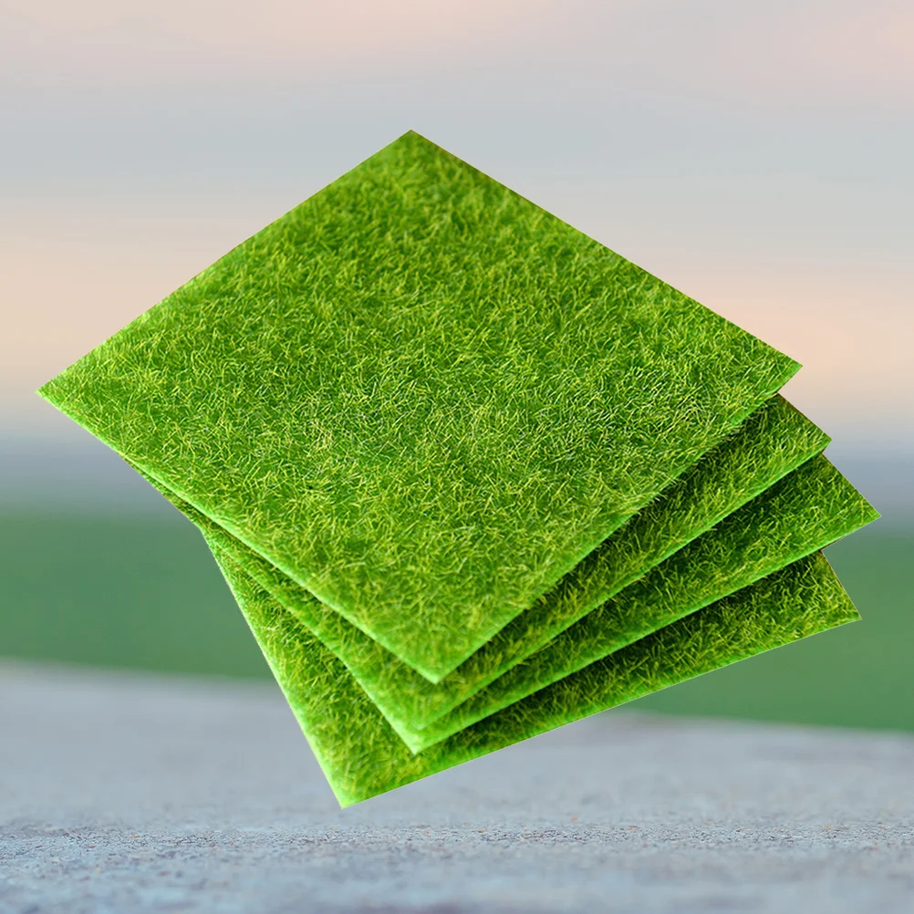 

2pcs Lifelike Artificial Grass Pvc Realistic Micro Landscape Diy Decor Mini Garden Ornament For Fairy Table Home 15X15Cm Green
