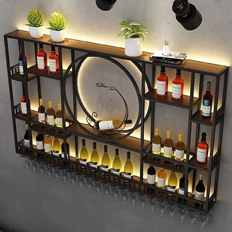 Display Luxury Wine Holder Cabinet Black Living Room Wall Wine Rack Bottle Restaurant Modern Botelleros De Vino Bar Furniture