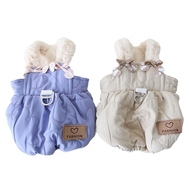 Autumn and Winter New Love Rabbit Pumpkin Traction Skirt Dog Cat Clothing Pet Clothing Strap Bubble Skirt Puppy Clothes