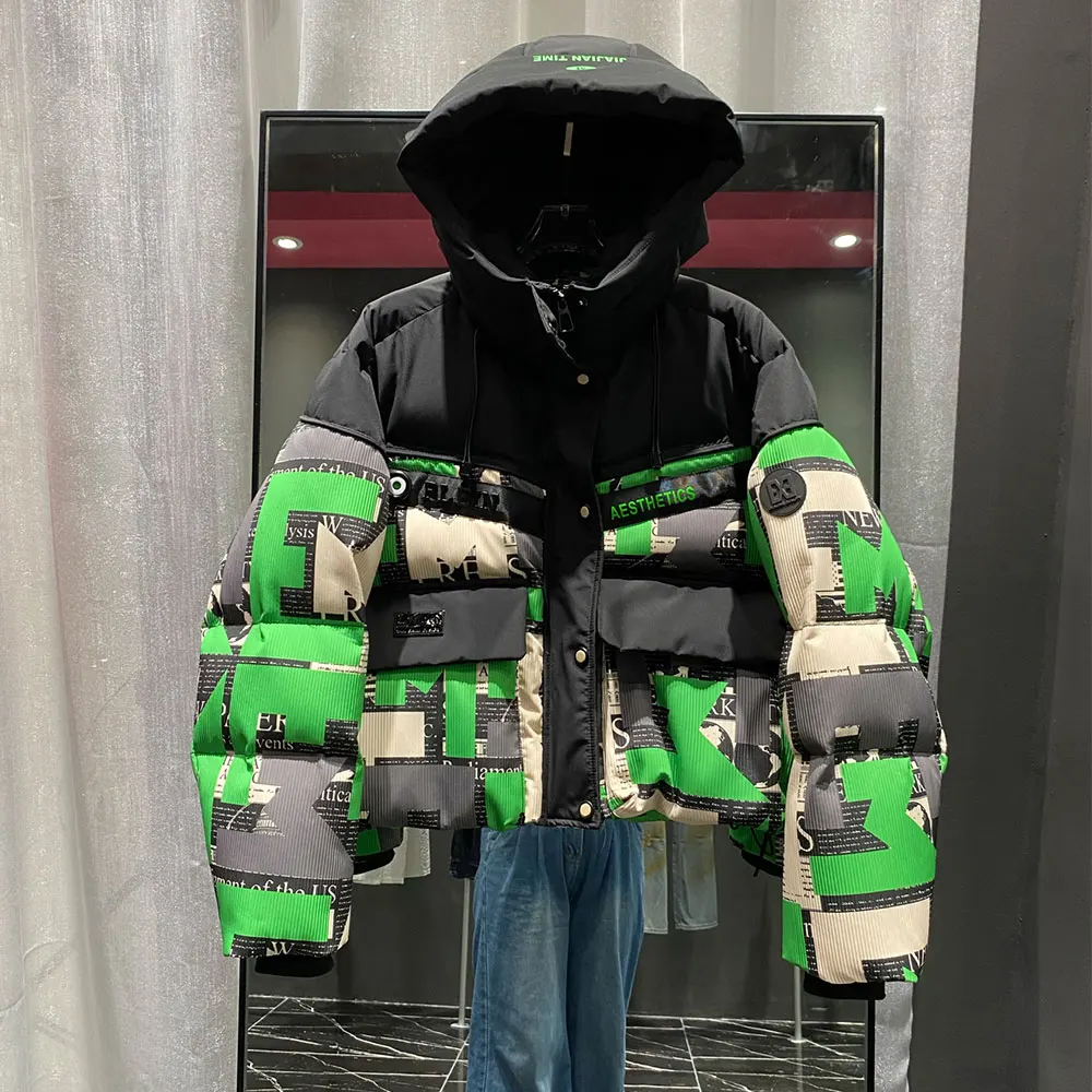 

Женская куртка-пуховик с вышивкой букв, свободные парки, женские толстые пальто на 90% утином пуху, корейская модная уличная одежда, зимняя одежда