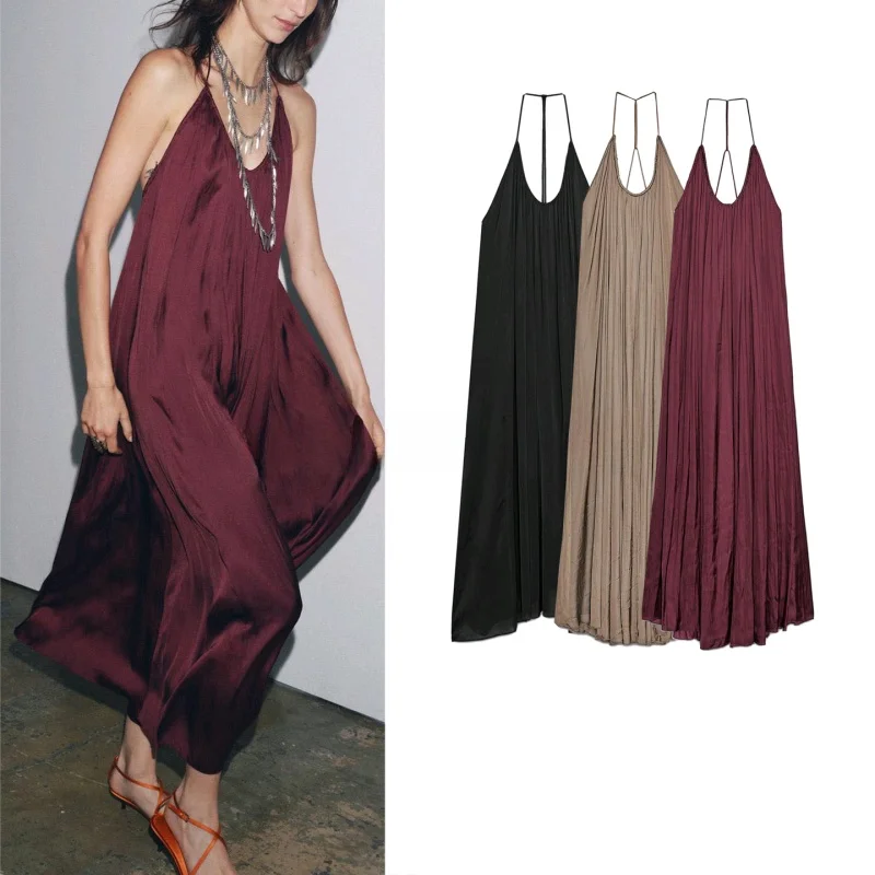 Zijde Satijn Bal Neline Dames Dr Casual Sle Midi Rok Losse taille Polyestervezel Geen Sve X-versie