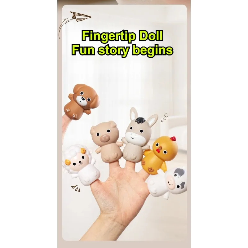 Children's Inertia Sliding Animal Cart Detachable Soft Rubber Finger Cover Multi Play Baby Car Toy Exercise Reaction Ability