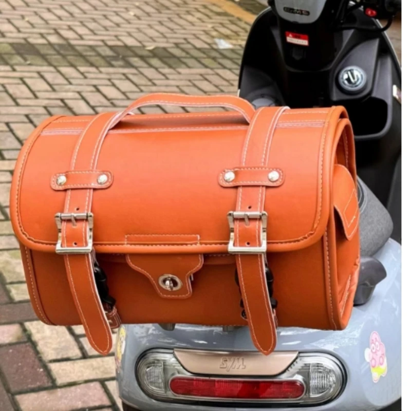 Motorcycle Rear Seat Bag Bicycle Rear Shelf Bags Helmet Storage Bag Moto Luggage Box with Password Lock Saddle Bag Motorcycle