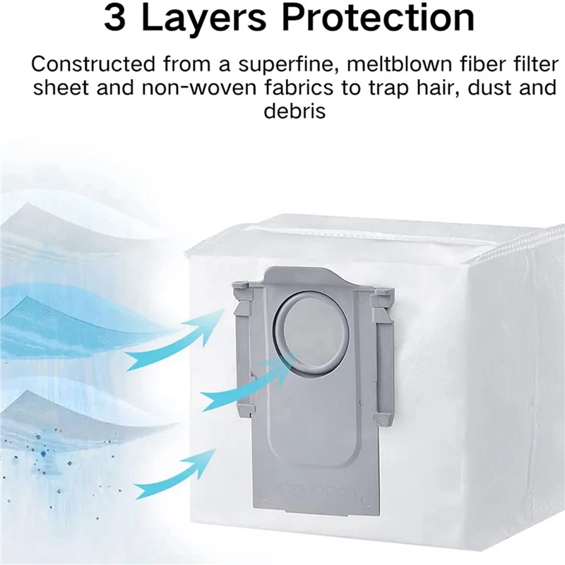 A44T Dust Bag For Roborock Q5+ S7 Maxv Ultra Robot Vacuum ,3L Large Capacity Acuum Bag Compatible(12PCS)