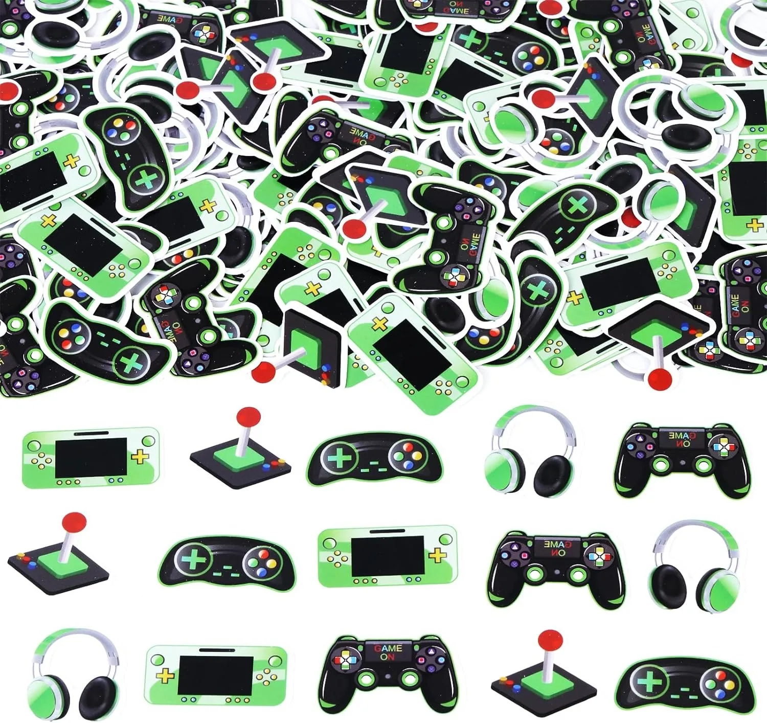 Kreatwow 200pcs Game Theme Birthday Green Paper Scraps,Game Console Themed Party Decoration