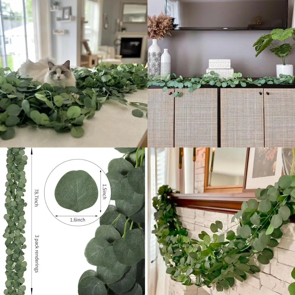 

Искусственная эвкалиптовая гирлянда из 90 предметов для свадьбы, вечеринки и домашнего декора