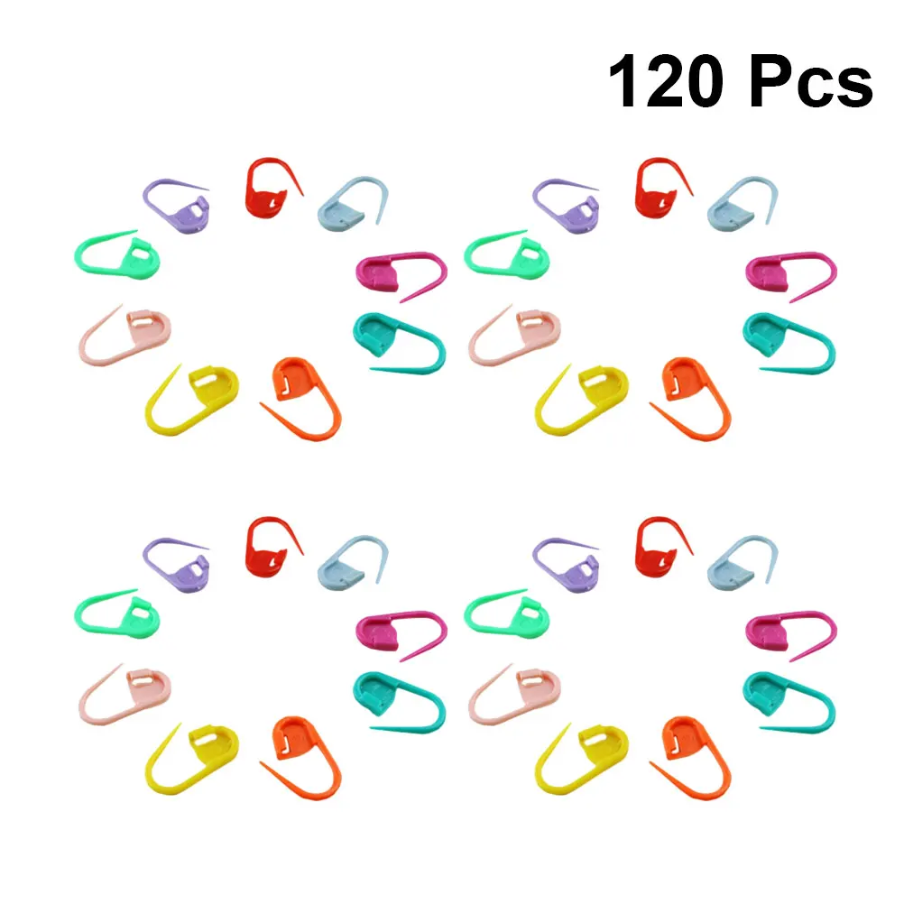 

120Pcs Plastic Locking Stitch Markers for Knitting Crochet Durable Flexible Clips 10 Colors Storage Stitch Markers