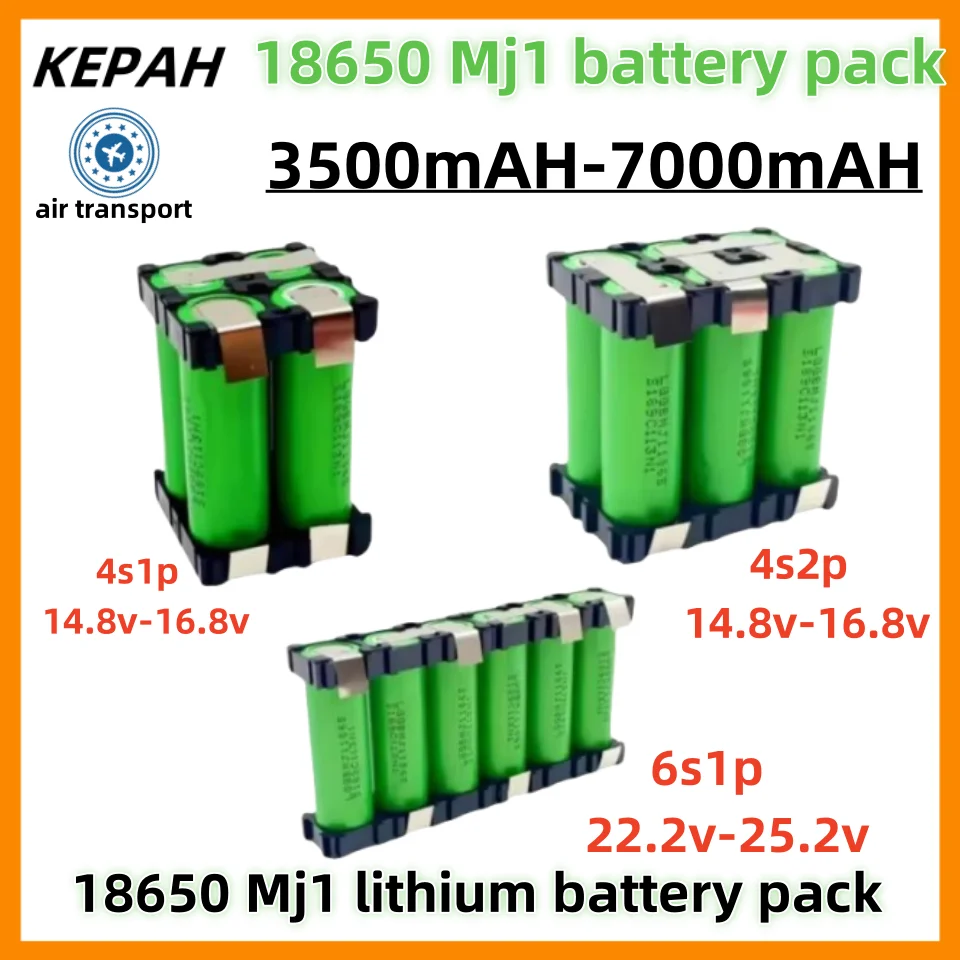 2S1P 3S2P 4S1P~5S2P 6S2P MJ1 18650 battery pack custom MJ1 18650 battery welding 3500mAh / 7000mah battery pack 7.4V to 25.2v