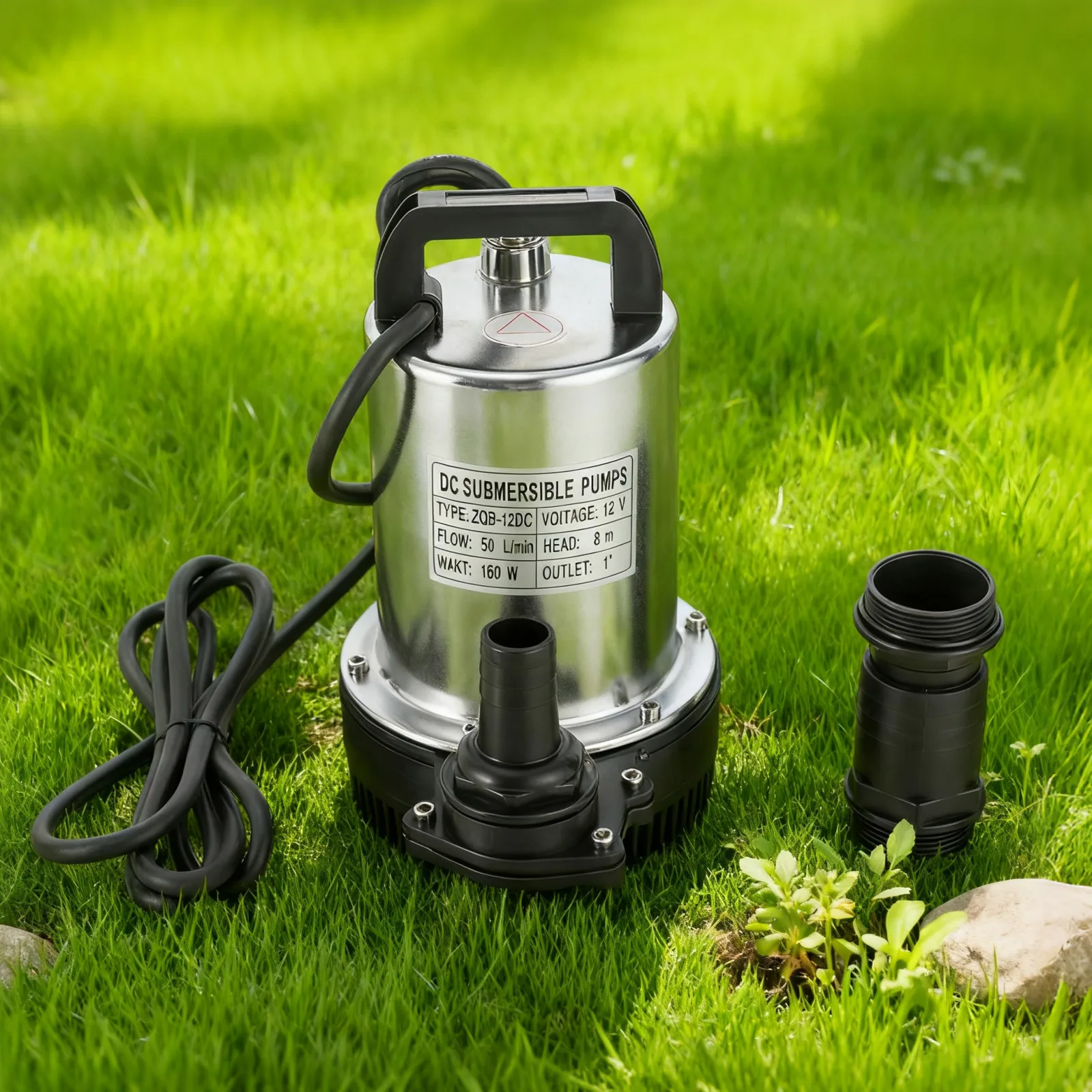 Pompa Sommergibile 160W DC12V 50L/min, Pompa ad Alta Pressione per Pesca, Ideale per Case, Fattorie, Camper