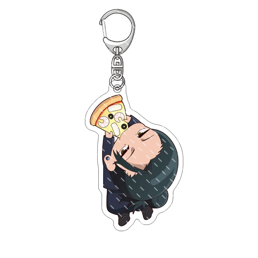 Anime jujutsu kaisen pingente chaveiro do carro q edição satoru gojo chaveiro saco do telefone móvel pendurado presente edc chaveiro