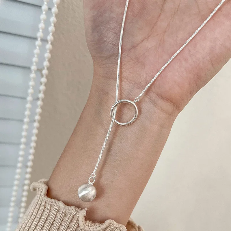 New S925 Sterling Silver Fine Charms Adjustable Round Pendants Necklace For Women Party Wedding Fashion Pretty Jewelry Girl Gift