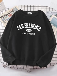 Sanfrancisco Est.1776 California Letter Street Hoodies Women Street Fit Hoodie Hipster Oversized Hoody hip hop All-match Top