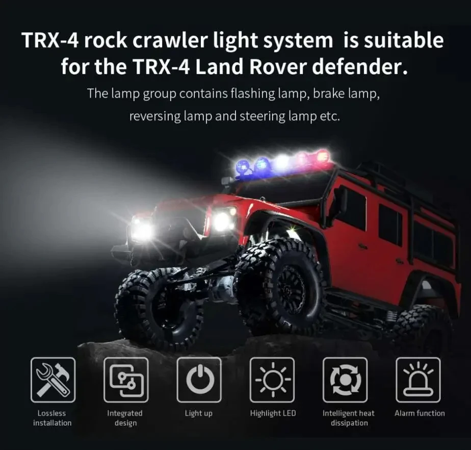 G.T.POWER TRX-4 Rock Crawler Light System Suitable for the TRX-4 Land Rover defender Rc Car