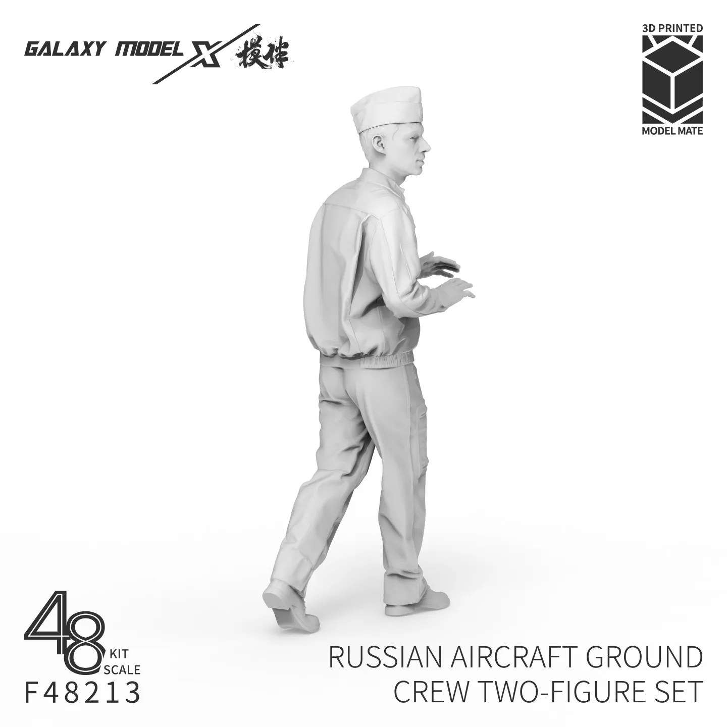 Galaxy 3D‑Printed 2‑Figure Russian Ground‑Crew Set, 1/48 Scale Accessory for Russian Aircraft Military Hobby Diorama Projects