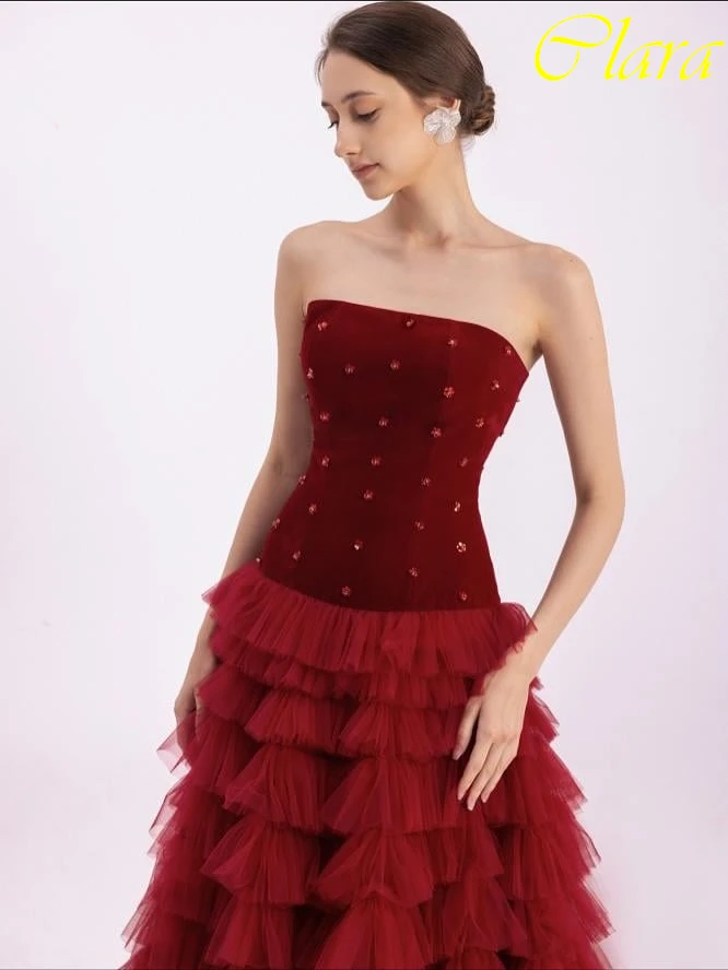 فستان سهرة أنيق مخصص على شكل حرف a بدون حمالات بدون أكمام، فساتين مناسبة مخصصة حساسة، فساتين المشاهير عالية الجودة