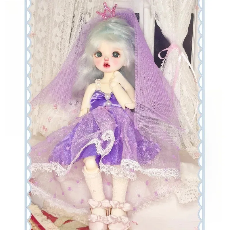 Maßgeschneiderte Hochzeit im Maßstab 1:6 mit Schleierkleid, BJD-Puppenkleidungsset, Modell für BJD-Actionfiguren, Puppenszene, Dekor