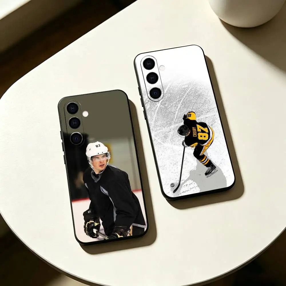 Hockey player S-Sidney C-Crosby Phone Case For Samsung Galaxy A73,A72,A71,A70,A53,A52,A51,Soft Silicone Black Cover