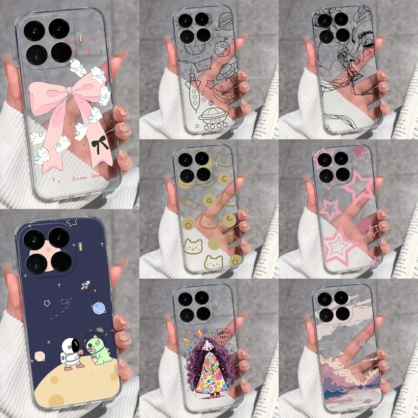 Für Xiaomi 17T Pro Handyhülle Für Xiaomi 17T 5G Schöne Schleife Cartoon Leichter transparenter TPU-Stoßfänger Kratzfestes Gehäuse