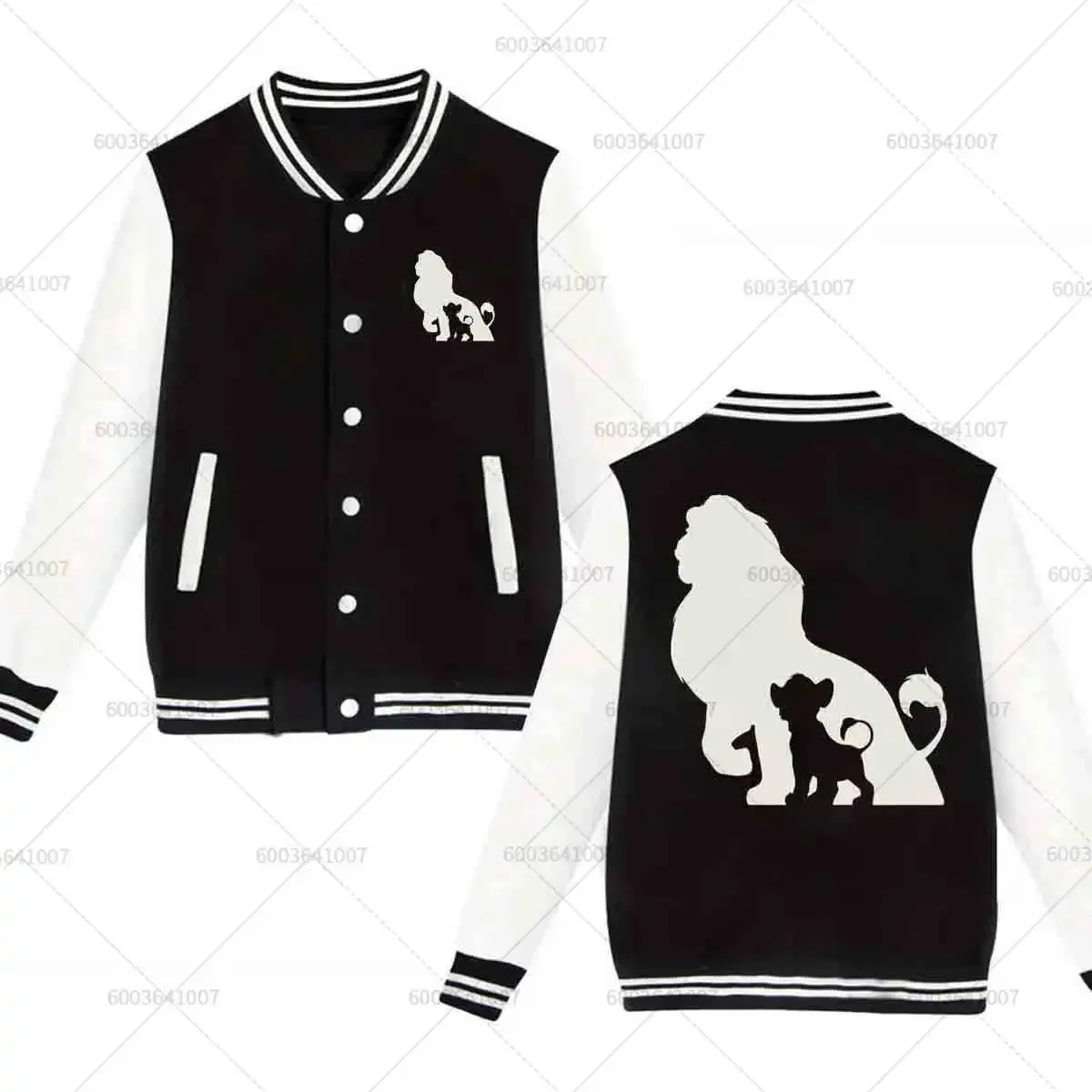 

Мужская женская бейсбольная куртка Disney The Lion King Simba, спортивные осенне-зимние классические пальто, флисовые уличные толстовки с круглым вырезом, топы