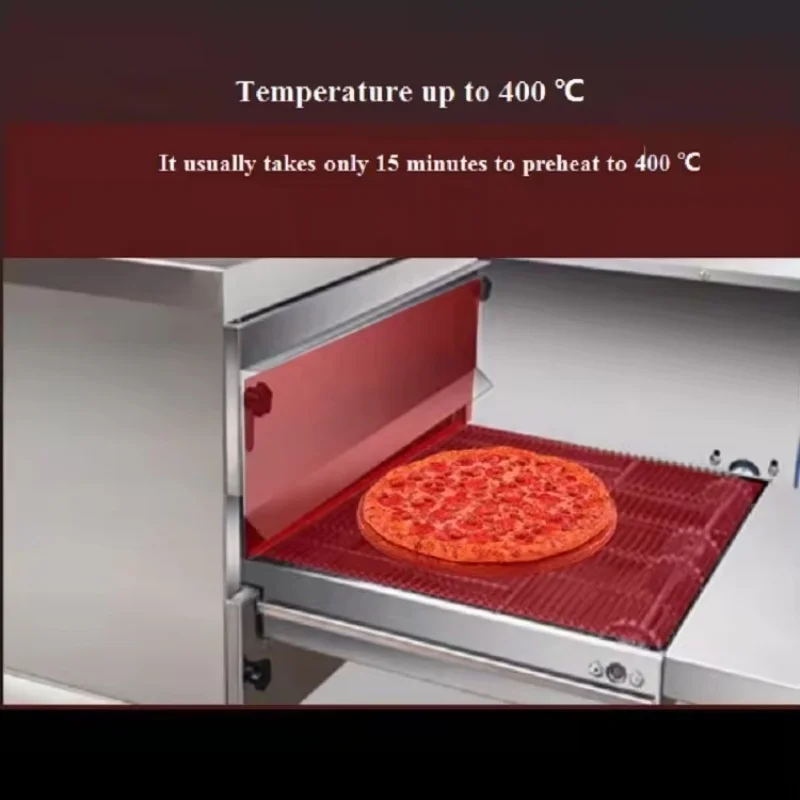 18 Inch Commercial Conveyor Pizza Oven Automatic Chain Type Gas & Electric Pizza Making Machine image 6