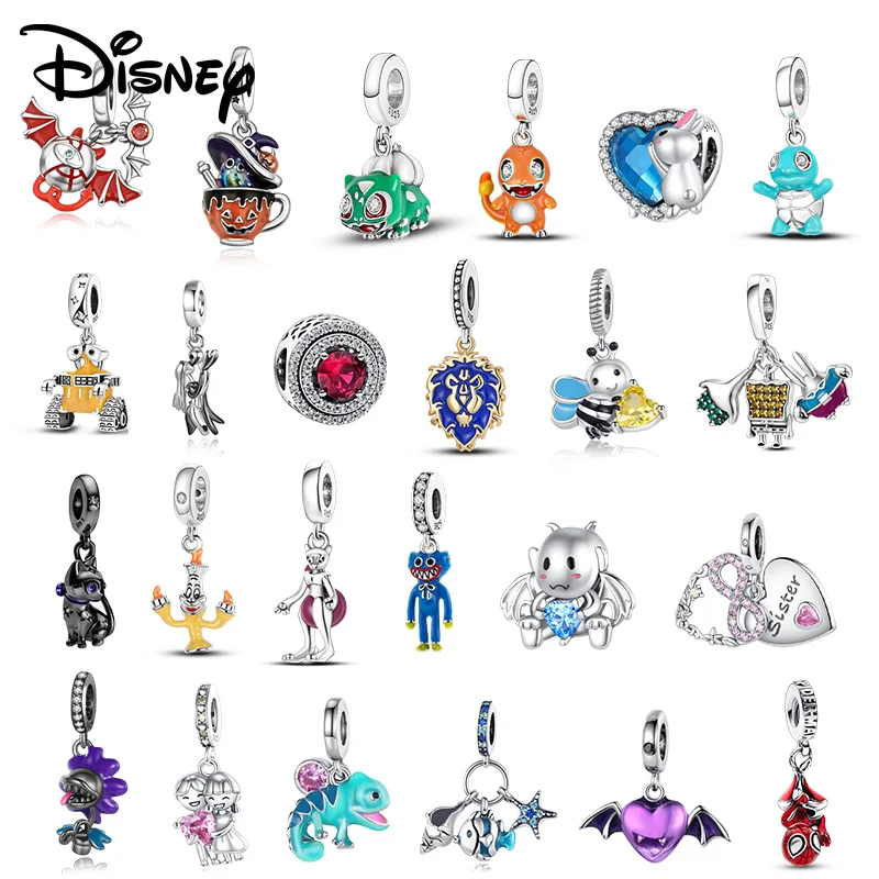 

Disney 925 silver tile robot and Cinderella Candlestick Pendant Beads suitable for girls DIY bracelet fashion jewelry gifts