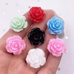 20mm Resin Shiny Rose Flatback Flower Rhinestone Gems Scrapbook Wedding Ornaments Applique Crafts DIY K910*3