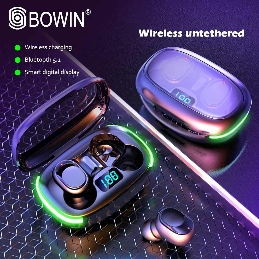 BOWIN Y70 TWS Earpiece wireless Bluetooth Earphone 5.3 Wireless Headset IPX8 Waterproof Earbuds with Mic for xiaomi iphone