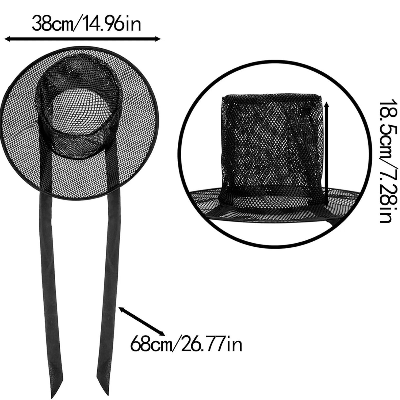 サジャボーイズ 韓国帽子 アニメ 錦玉 黒メッシュ帽子 ビーズチェーンリボン付き 伝統的な朝鮮王朝帽子 ハロウィン